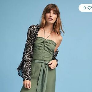 Anthropologie sunset view halter top in green